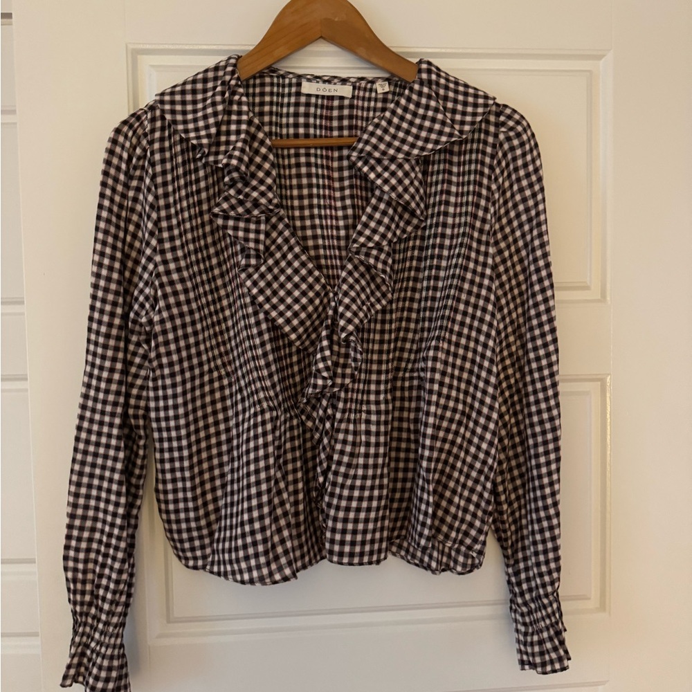 Doen Hardy Top, Delphine Plaid, Size S